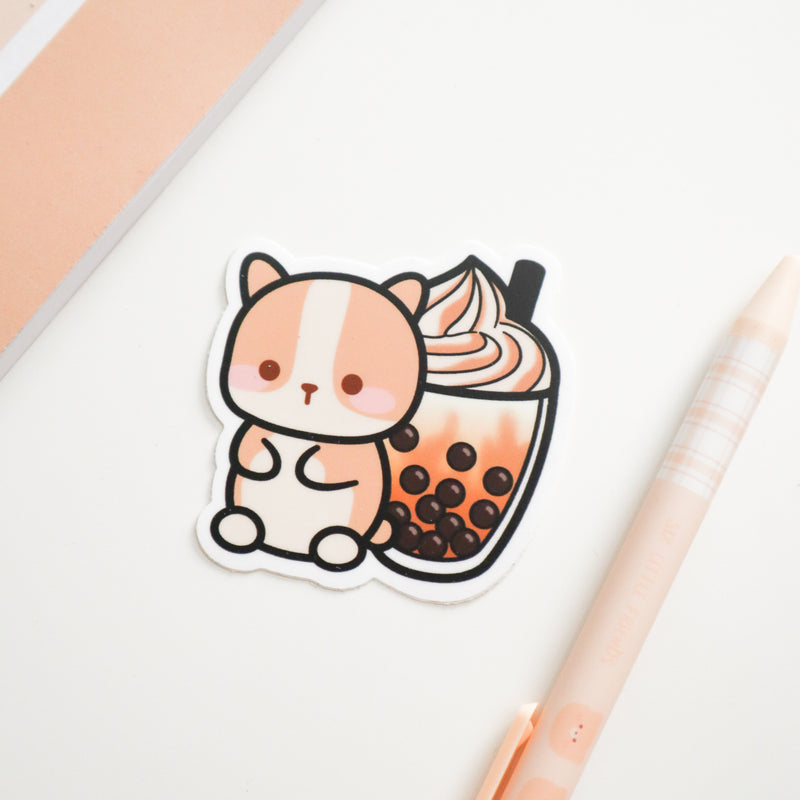 Sticker - Brown Sugar Boba Corgi