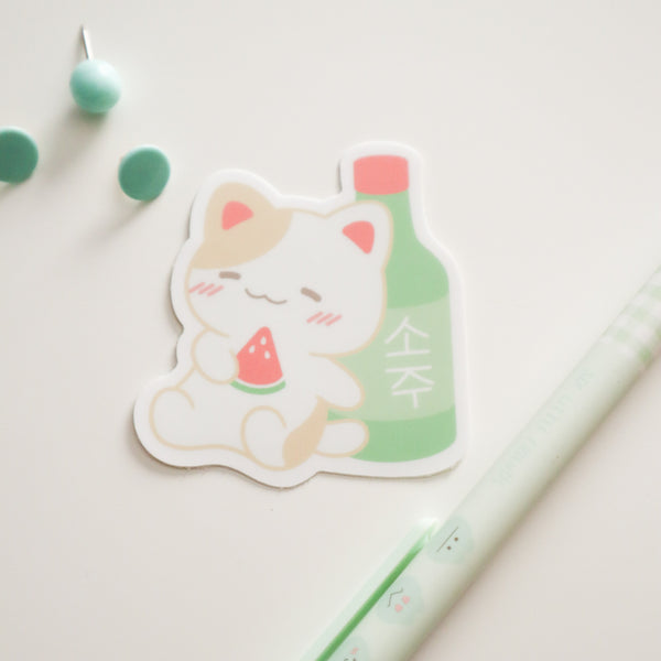 Sticker - Watermelon Soju Cat