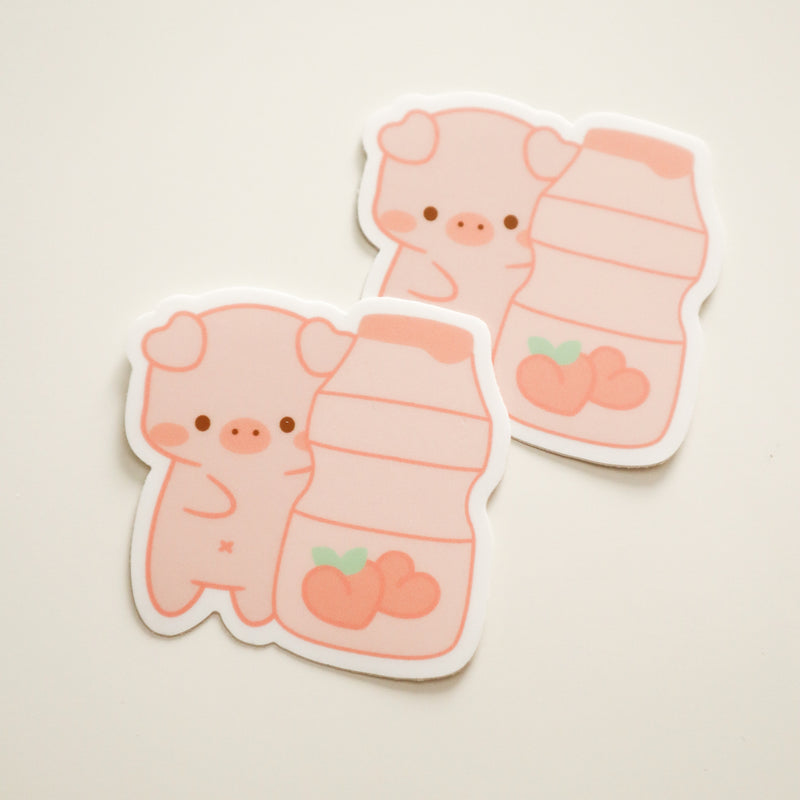 Sticker - Peach Yakult Piggy