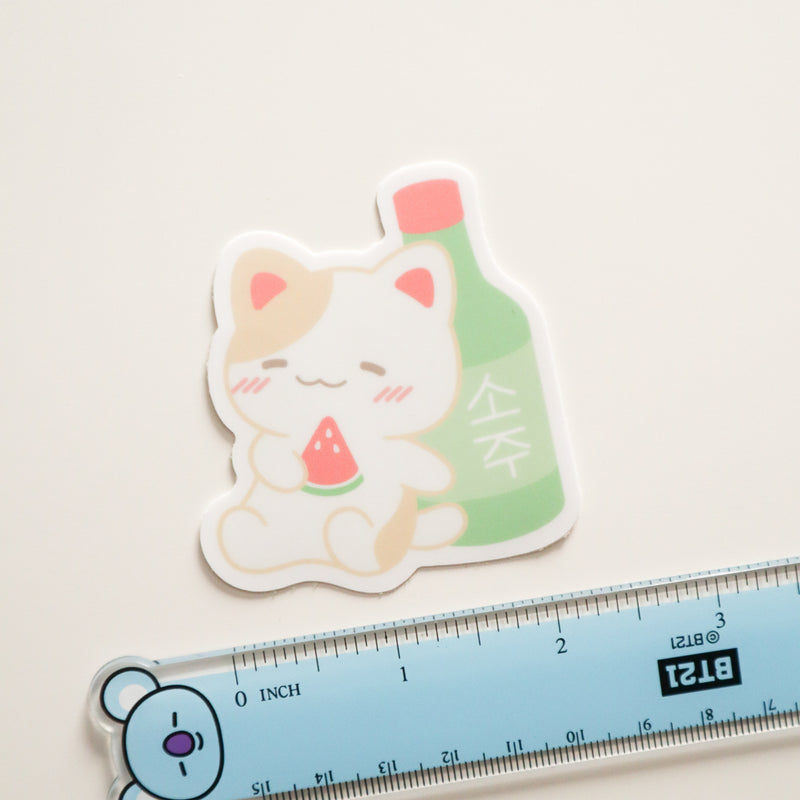 Sticker - Watermelon Soju Cat
