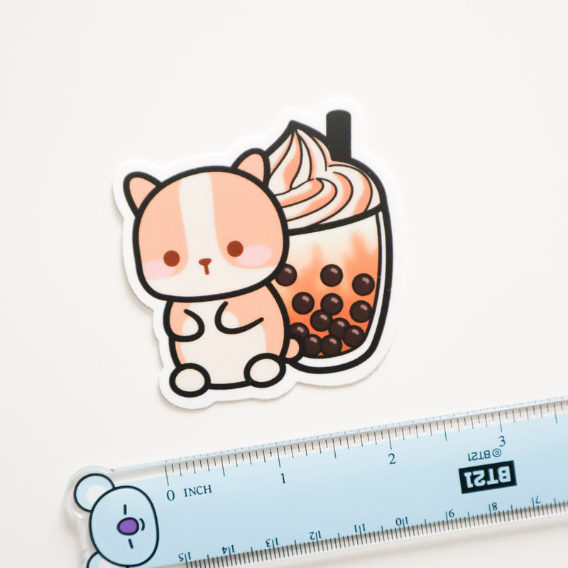 Sticker - Brown Sugar Boba Corgi