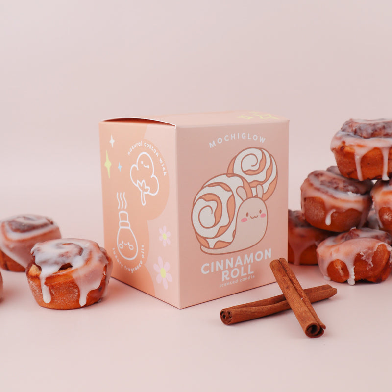Cinnamon Roll Candle - Mochiglow Kawaii Cute Decor Snail