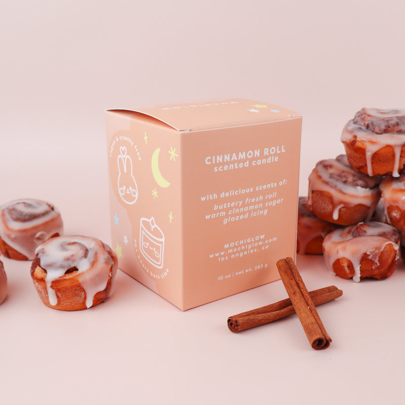 Cinnamon Roll Candle - Mochiglow Kawaii Cute Decor Snail